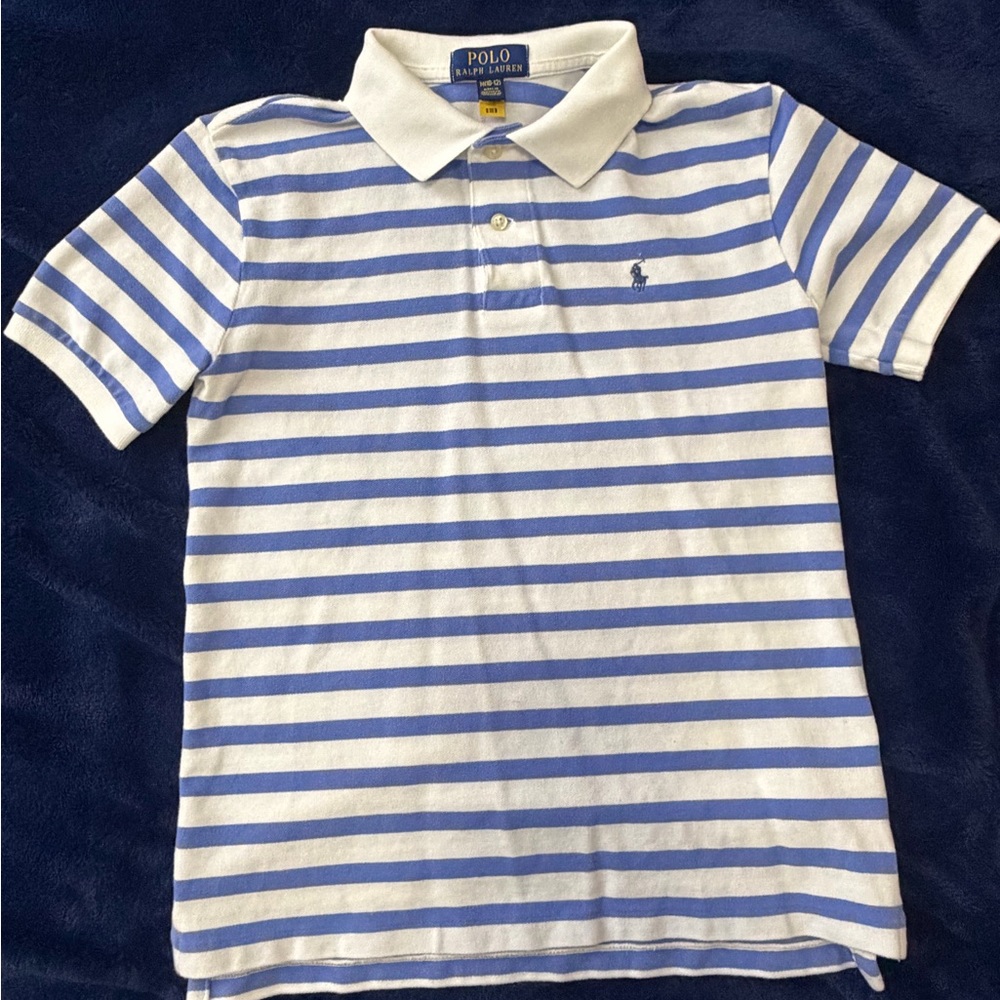 Polo by Ralph Lauren Kids Striped Polo Shirt in Blue and White
